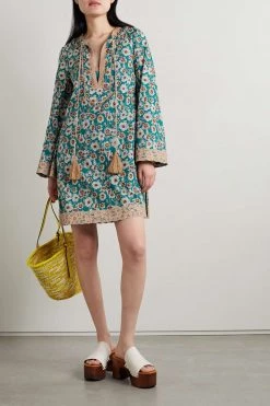 GUCCI Love Parade Minikleid Aus Voile Aus Einer Baumwollmischung Mit Blumenprint Und Spitzenbesätzen ,Mehrfarbig -Gucci Verkäufe w920 q60 100