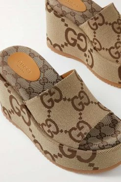 GUCCI Mules Aus Canvas Mit Logomuster Und Plateau ,Beige -Gucci Verkäufe w920 q60 1017