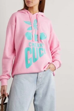 GUCCI Hoodie Aus Baumwoll-Jersey Mit Print ,Pink -Gucci Verkäufe w920 q60 1038