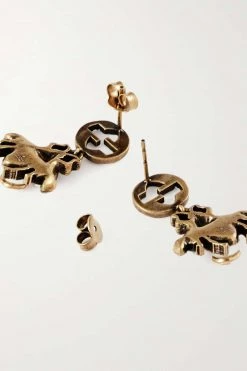 GUCCI Goldfarbene Ohrringe Mit Kristallen Und Kunstperlen -Gucci Verkäufe w920 q60 1091