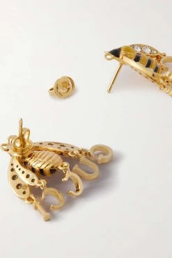 GUCCI Goldfarbene Ohrringe Mit Kristallen Und Emaille -Gucci Verkäufe w920 q60 1108