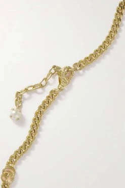 GUCCI Goldfarbene Kette Mit Kunstperlen -Gucci Verkäufe w920 q60 1112