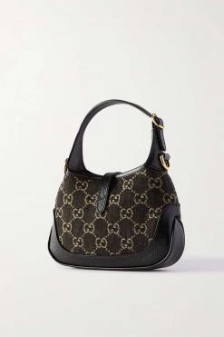 GUCCI Jackie 1961 Mini Schultertasche Aus Denim Mit Jacquard-Muster Und Lederbesätzen ,Schwarz 8 GUCCI Jackie 1961 Mini Schultertasche Aus Denim Mit Jacquard-Muster Und Lederbesätzen ,Schwarz -Gucci Verkäufe w920 q60 1117