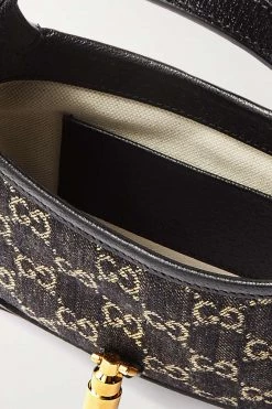 GUCCI Jackie 1961 Mini Schultertasche Aus Denim Mit Jacquard-Muster Und Lederbesätzen ,Schwarz 10 GUCCI Jackie 1961 Mini Schultertasche Aus Denim Mit Jacquard-Muster Und Lederbesätzen ,Schwarz -Gucci Verkäufe w920 q60 1119