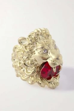 GUCCI Goldfarbener Ring Mit Kristallen