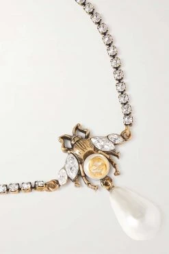 GUCCI Goldfarbenes Armband Mit Kristallen Und Kunstperlen -Gucci Verkäufe w920 q60 1132