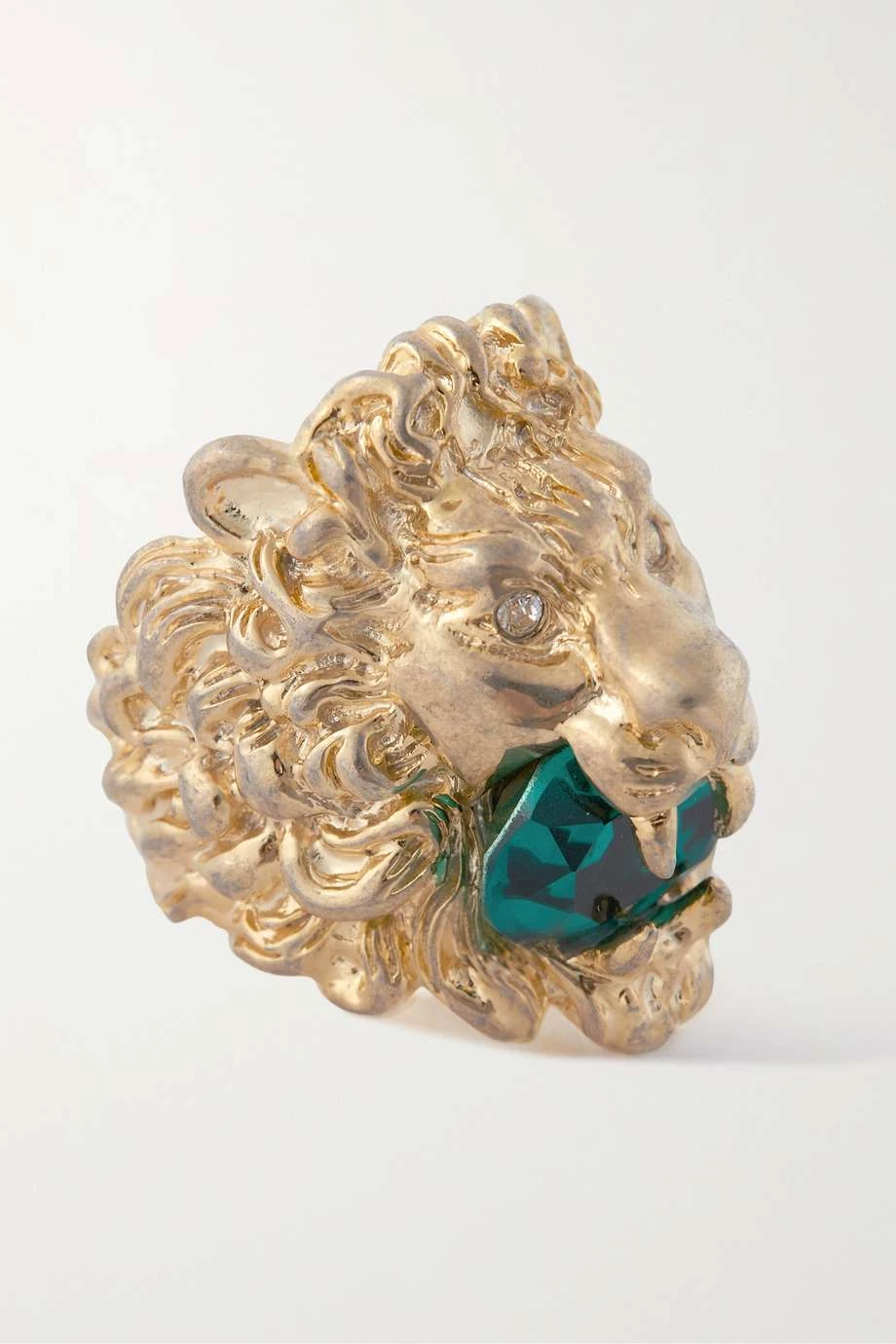 GUCCI Goldfarbener Ring Mit Kristallen 1 GUCCI Goldfarbener Ring Mit Kristallen