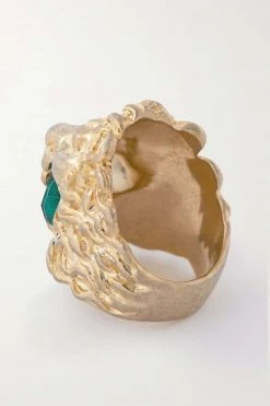 GUCCI Goldfarbener Ring Mit Kristallen 6 GUCCI Goldfarbener Ring Mit Kristallen -Gucci Verkäufe w920 q60 1143