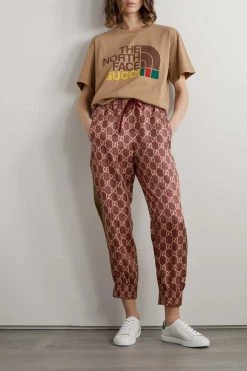 GUCCI Jogginghose Aus Seiden-Twill Mit Lamé-Besatz ,Beige -Gucci Verkäufe w920 q60 1176