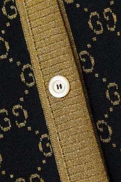 GUCCI Cardigan Aus Jacquard-Strick Aus Einer Baumwollmischung In Metallic-Optik ,Navy -Gucci Verkäufe w920 q60 1191