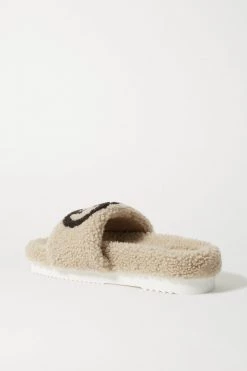 GUCCI Eileen Pantoletten Aus Shearling Mit Logoprint ,Beige -Gucci Verkäufe w920 q60 1209