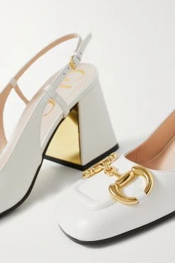 GUCCI Baby Slingback-Pumps Aus Leder Mit Horsebit-Detail ,Weiß -Gucci Verkäufe w920 q60 1223