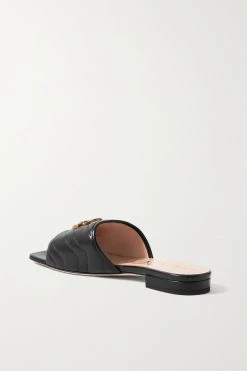 GUCCI Jolie Pantoletten Aus Gestepptem Leder Mit Logodetails ,Schwarz -Gucci Verkäufe w920 q60 1226