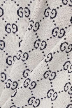 GUCCI Pullover Aus Jacquard-Strick Aus Einer Baumwollmischung In Metallic-Optik ,Navy -Gucci Verkäufe w920 q60 124