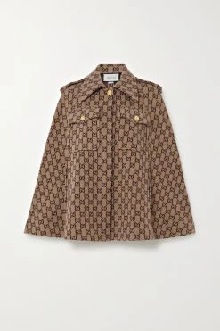 GUCCI Cape Aus Woll-Jacquard ,Beige