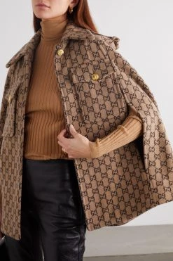 GUCCI Cape Aus Woll-Jacquard ,Beige -Gucci Verkäufe w920 q60 1261