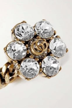 GUCCI GG Marmont Goldfarbener Ring Mit Kristallen -Gucci Verkäufe w920 q60 1286