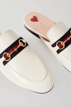 GUCCI Princetown Slippers Aus Leder Mit Horsebit-Detail ,Weiß -Gucci Verkäufe w920 q60 1290