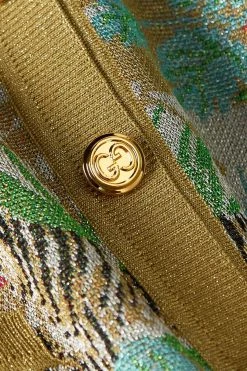 GUCCI Chinese New Year Cardigan Aus Jacquard-Strick In Metallic-Optik ,Grün 9 GUCCI Chinese New Year Cardigan Aus Jacquard-Strick In Metallic-Optik ,Grün -Gucci Verkäufe w920 q60 1301