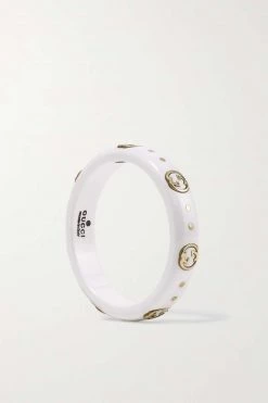 GUCCI Icon Ring Aus Synthetischem Korund, Zirkon Und 18 Karat Gold -Gucci Verkäufe w920 q60 1308