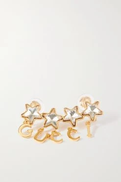 GUCCI Einzelner Goldfarbener Ohrclip Mit Kristallen