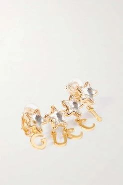 GUCCI Einzelner Goldfarbener Ohrclip Mit Kristallen -Gucci Verkäufe w920 q60 1328