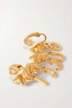 GUCCI Einzelner Goldfarbener Ohrclip Mit Kristallen -Gucci Verkäufe w920 q60 1329