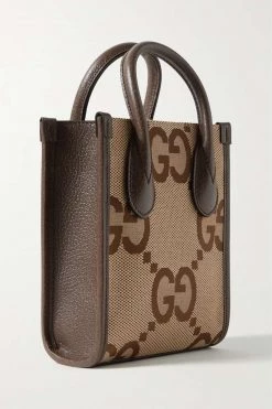 GUCCI Jumbo GG Mini Tote Aus Canvas Mit Jacquard-Muster Mit Lederbesätzen ,Camel -Gucci Verkäufe w920 q60 133