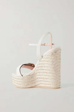 GUCCI Aitana Espadrille-Wedges Aus Leder Mit Logoverzierung ,Weiß 6 GUCCI Aitana Espadrille-Wedges Aus Leder Mit Logoverzierung ,Weiß -Gucci Verkäufe w920 q60 1343