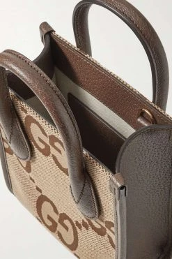 GUCCI Jumbo GG Mini Tote Aus Canvas Mit Jacquard-Muster Mit Lederbesätzen ,Camel -Gucci Verkäufe w920 q60 135