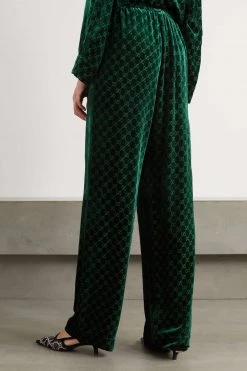 GUCCI Hose Aus Devoré-Samt ,Grün -Gucci Verkäufe w920 q60 1354