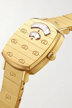 GUCCI Grip 27 Mm Uhr Aus Edelstahl Mit Gold-PVD-Beschichtung -Gucci Verkäufe w920 q60 1359