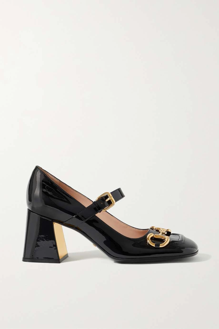GUCCI Baby Pumps Aus Lackleder Mit Horsebit-Detail ,Schwarz 1 GUCCI Baby Pumps Aus Lackleder Mit Horsebit-Detail ,Schwarz