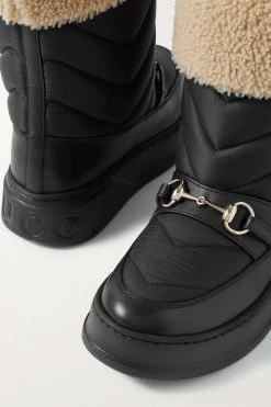 GUCCI Schneestiefel Aus Gestepptem Shell Mit Horsebit-Detail Und Besätzen Aus Shearling Und Leder ,Schwarz 7 GUCCI Schneestiefel Aus Gestepptem Shell Mit Horsebit-Detail Und Besätzen Aus Shearling Und Leder ,Schwarz -Gucci Verkäufe w920 q60 1405
