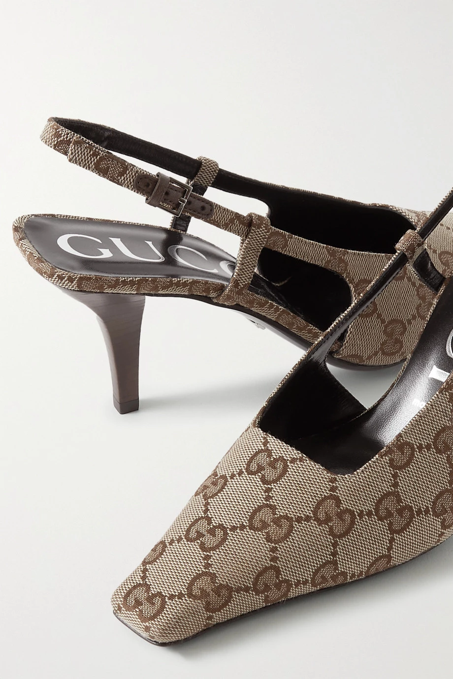 GUCCI Tom Slingback-Pumps Aus Canvas Mit Logo-Jacquard-Muster ,Beige 4 GUCCI Tom Slingback-Pumps Aus Canvas Mit Logo-Jacquard-Muster ,Beige – Bild 4