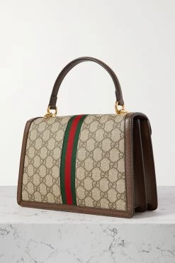 GUCCI Ophidia Bedruckte Tote Aus Beschichtetem Canvas Mit Besatz Aus Strukturiertem Leder ,Braun -Gucci Verkäufe w920 q60 1418