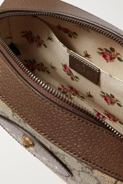 GUCCI Neo Vintage GG Supreme Schultertasche Aus Beschichtetem Canvas Mit Besätzen Aus Strukturiertem Leder ,Braun -Gucci Verkäufe w920 q60 1425