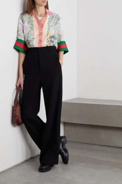 GUCCI Chinese New Year Hemd Aus Bedrucktem Seiden-Twill Mit Streifen ,Pink -Gucci Verkäufe w920 q60 1431