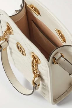 GUCCI GG Marmont 2.0 Schultertasche Aus Gestepptem Leder ,Weiß -Gucci Verkäufe w920 q60 145