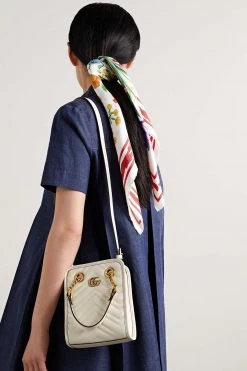 GUCCI GG Marmont 2.0 Schultertasche Aus Gestepptem Leder ,Weiß -Gucci Verkäufe w920 q60 146