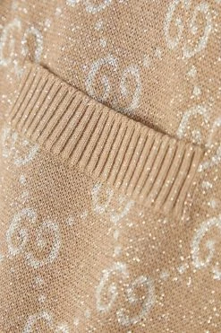 GUCCI Cardigan Aus Jacquard-Strick Aus Einer Baumwollmischung In Metallic-Optik ,Camel -Gucci Verkäufe w920 q60 1467