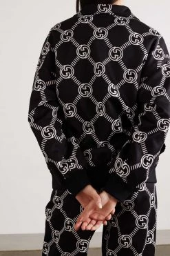 GUCCI Trainingsjacke Aus Bedrucktem Jersey ,Schwarz -Gucci Verkäufe w920 q60 1472
