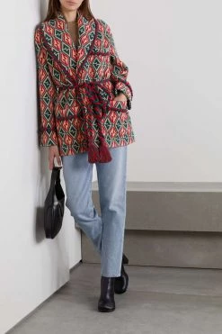 GUCCI Cardigan Aus Woll-Jacquard Mit Bindegürtel Und Troddeln ,Beige -Gucci Verkäufe w920 q60 1510