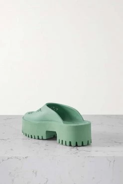 GUCCI Elea Mules Aus Perforiertem Gummi Mit Plateau ,Graugrün -Gucci Verkäufe w920 q60 152