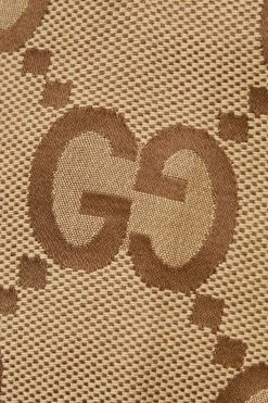 GUCCI Hose Mit Geradem Bein Aus Canvas Aus Einer Baumwollmischung Mit Jacquard-Muster Und Falten ,Camel -Gucci Verkäufe w920 q60 1526