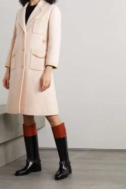 GUCCI Mantel Aus Einer Wollmischung Mit Ketten ,Creme -Gucci Verkäufe w920 q60 1531