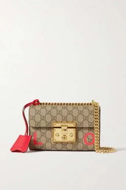 GUCCI Saint Valentine Schultertasche Aus Beschichtetem Canvas Mit Print ,Rot