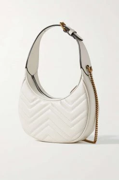 GUCCI Marmont 2.0 Mini Schultertasche Aus Gestepptem Leder ,Weiß -Gucci Verkäufe w920 q60 156