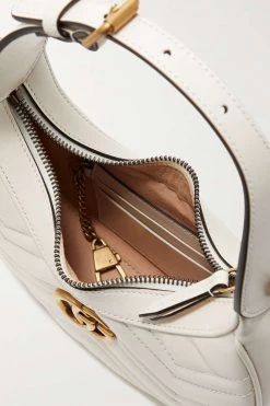 GUCCI Marmont 2.0 Mini Schultertasche Aus Gestepptem Leder ,Weiß -Gucci Verkäufe w920 q60 158