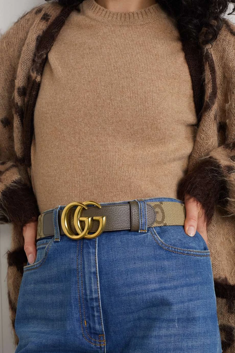 GUCCI Taillengürtel Aus Canvas Mit Jacquard-Muster Und Lederbesätzen ,Camel 2 GUCCI Taillengürtel Aus Canvas Mit Jacquard-Muster Und Lederbesätzen ,Camel – Bild 2